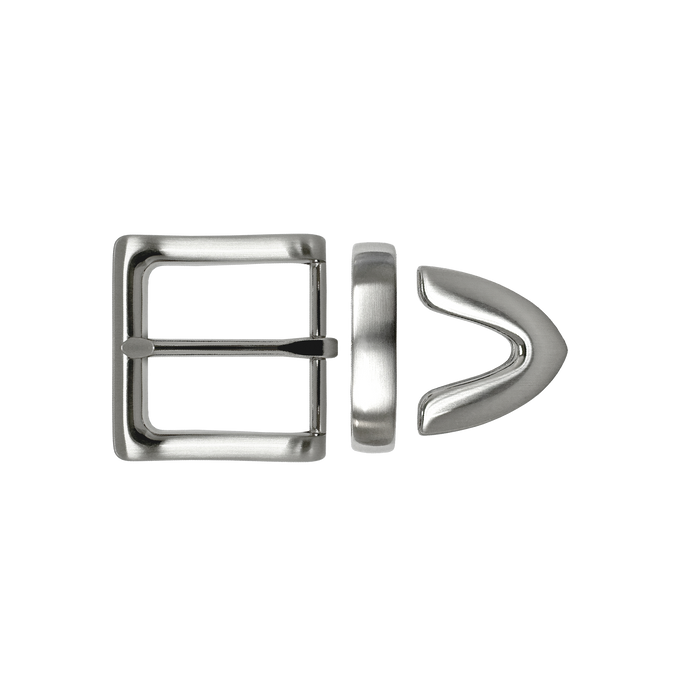 1-1/2 inch Brushed Nickel Square Belt Buckle Set