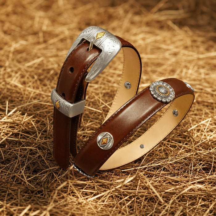 The Vintage Solstice 1 inch custom leather belt