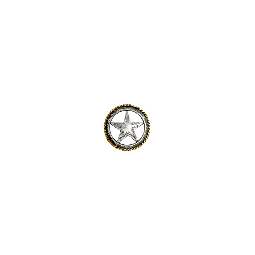 1-1/8 inch Western Engraved Rope Edge Star Concho