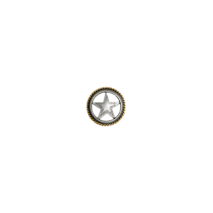 1-1/8 inch Western Engraved Rope Edge Star Concho