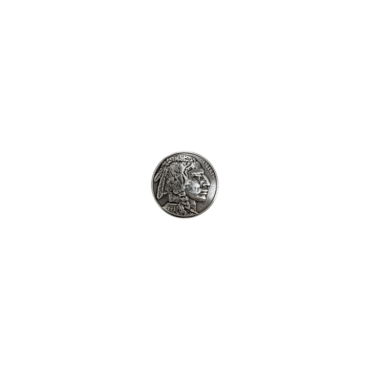 1-1/8 inch 1937 Buffalo Coin Concho (Front)