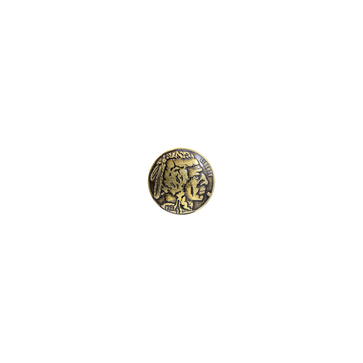 1-1/8 inch 1937 Buffalo Coin Concho (Front)