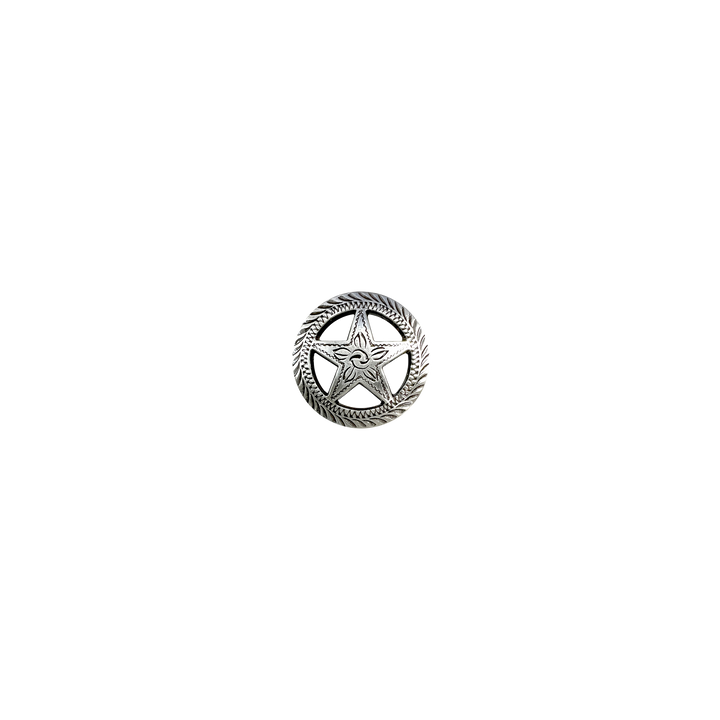 1-1/8 inch Star with Silver Roped Edge Concho