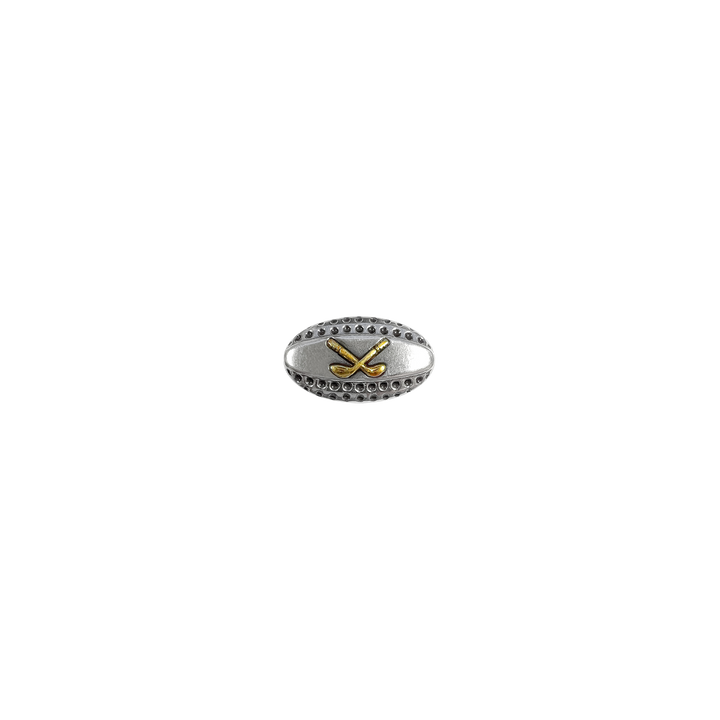3/4 inch Oval Crossed Golf Clubs Concho Version 2