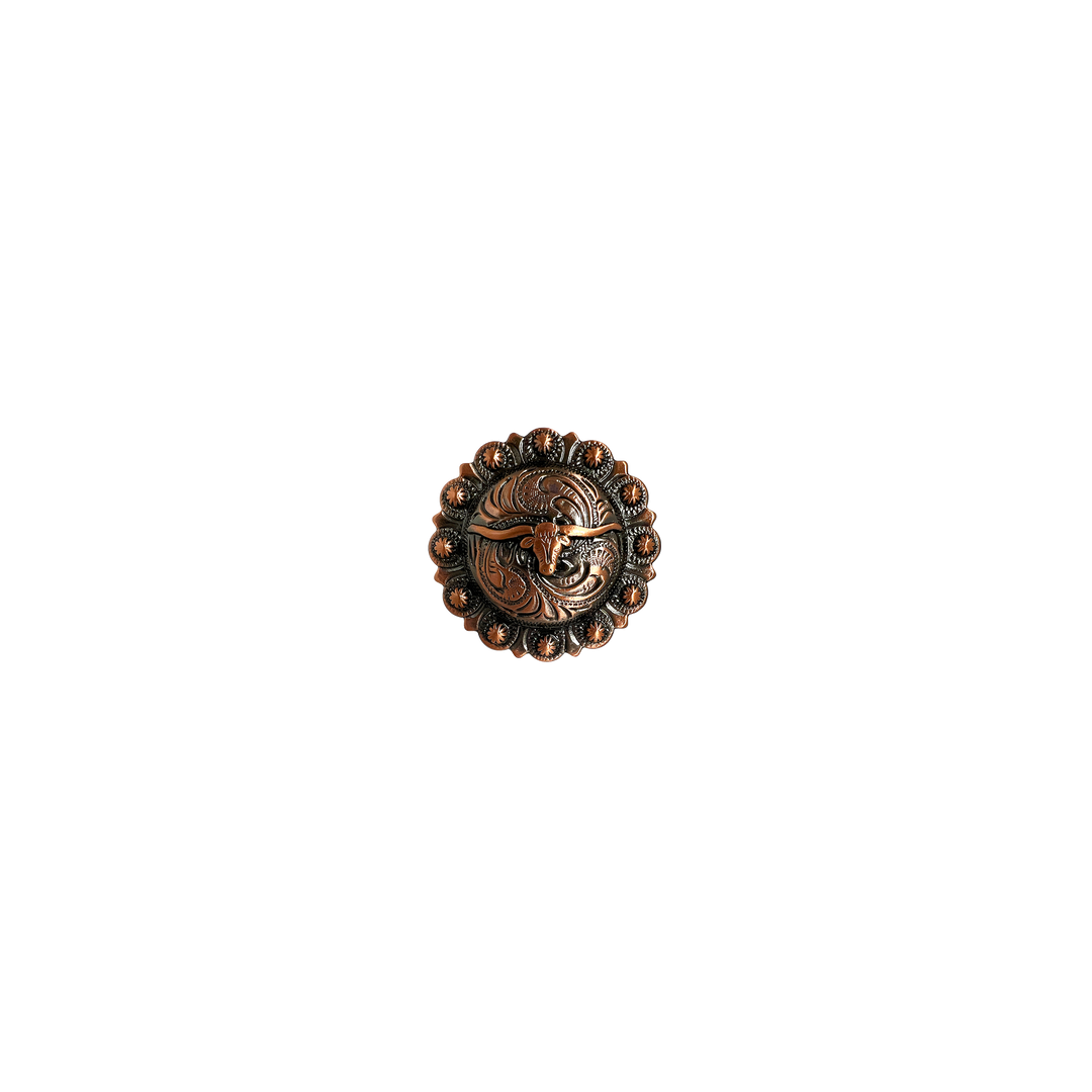 1-1/4 inch Berry Bull Head Design Concho