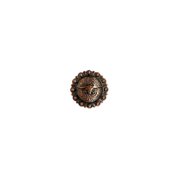 1-1/4 inch Berry Bull Head Design Concho