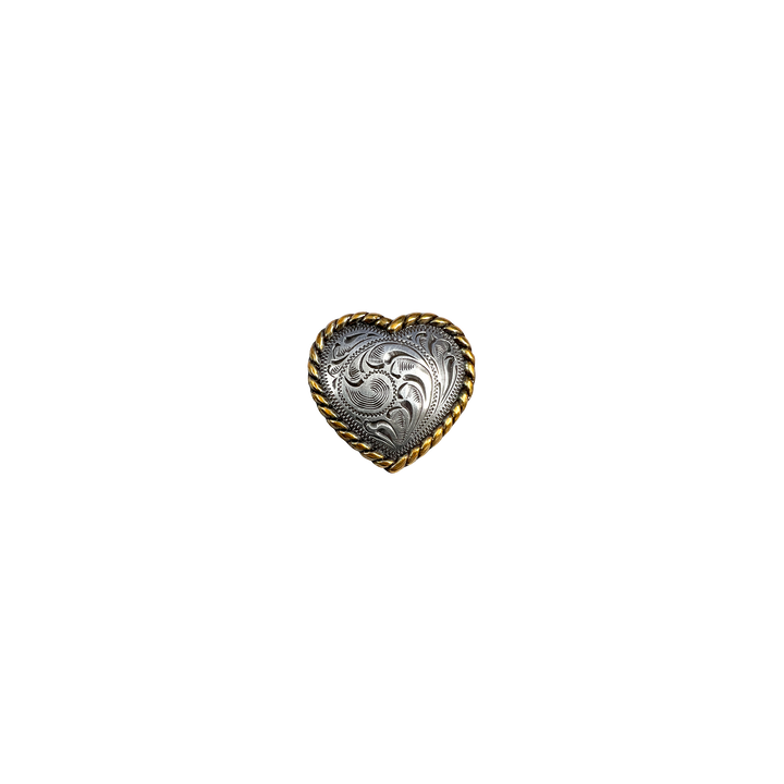 1-1/4 inch Western Heart Rope Edge w/out Holes Concho