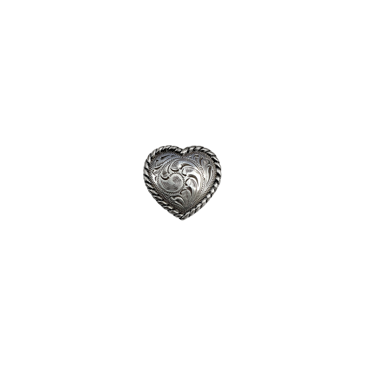 1-1/4 inch Western Heart Rope Edge w/out Holes Concho
