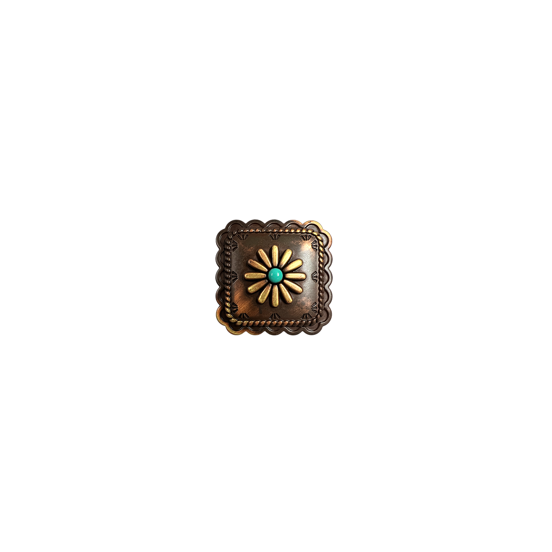 1-1/4 inch Southwest Style Square Concho
