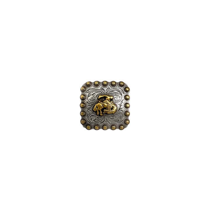 1-3/8 inch Square Bucking Bronco Berry Design Concho