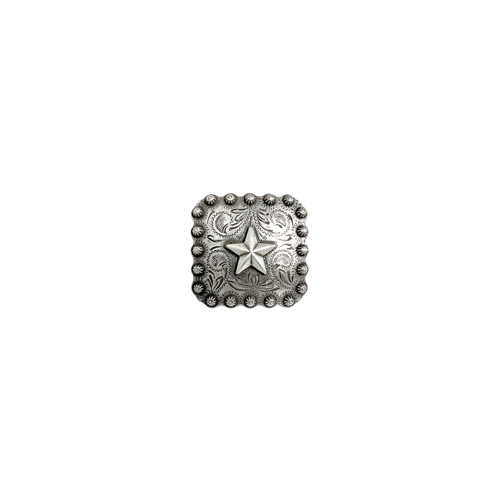 1-3/8 inch Square Star Berry Design Concho