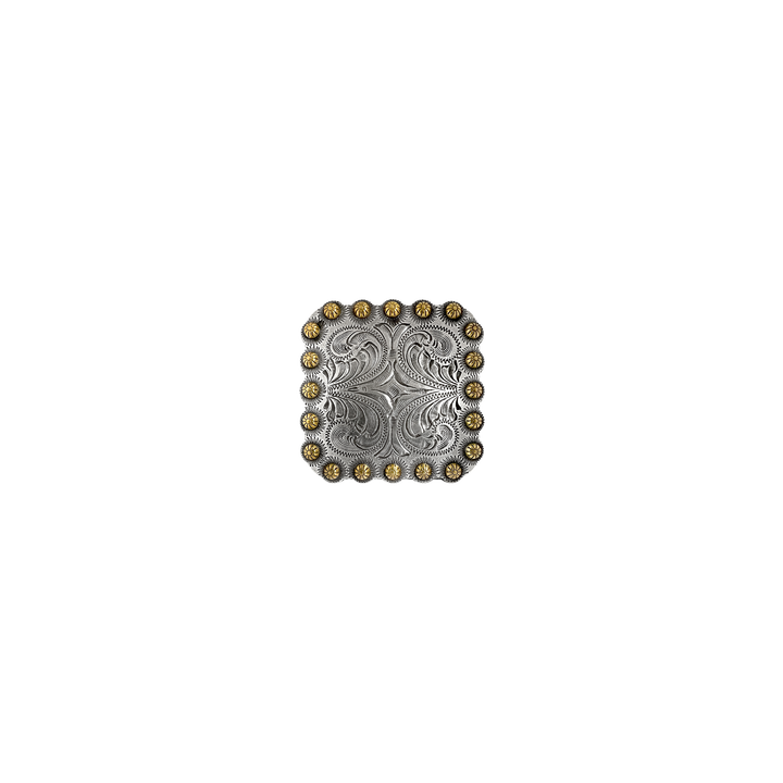 1-3/8 inch Square Berry Design Concho