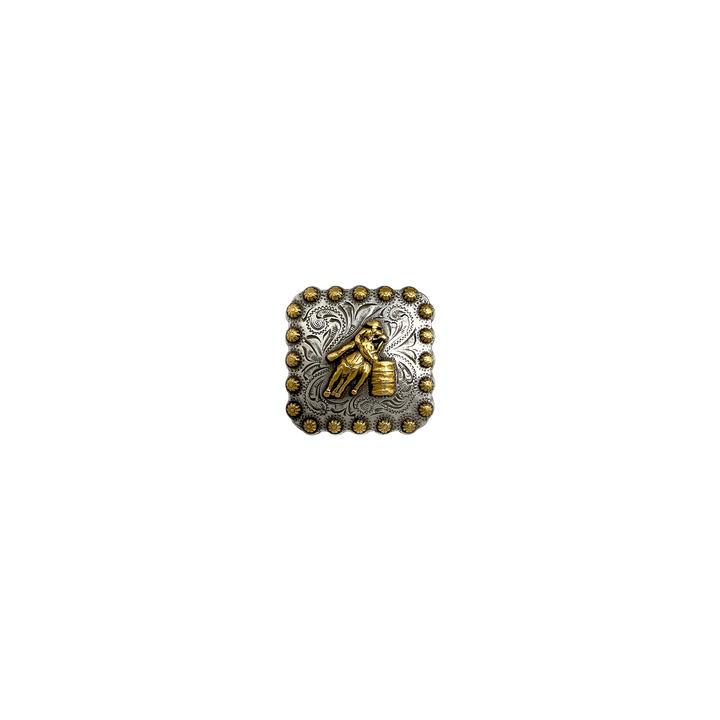 1-3/8 inch Square Berry Rodeo Barrel Concho