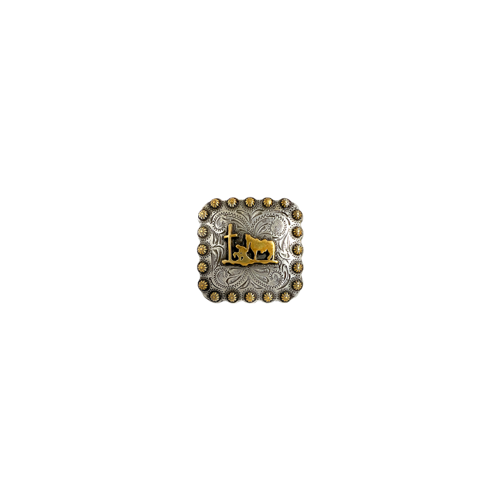 1-3/8 inch Praying Cowboy Square Concho