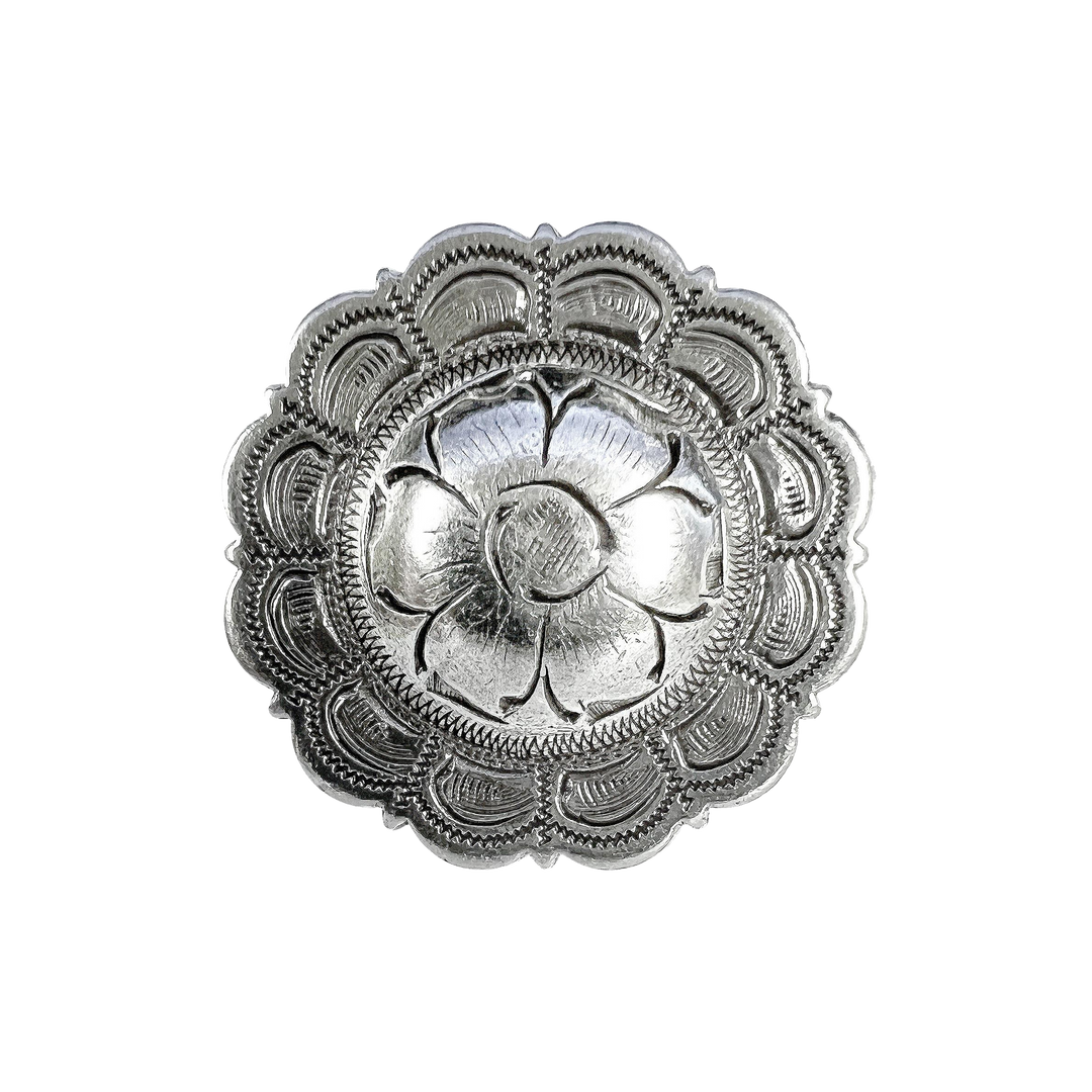 1-1/2 inch Western Ripple Blossom Scalloped Edge Concho