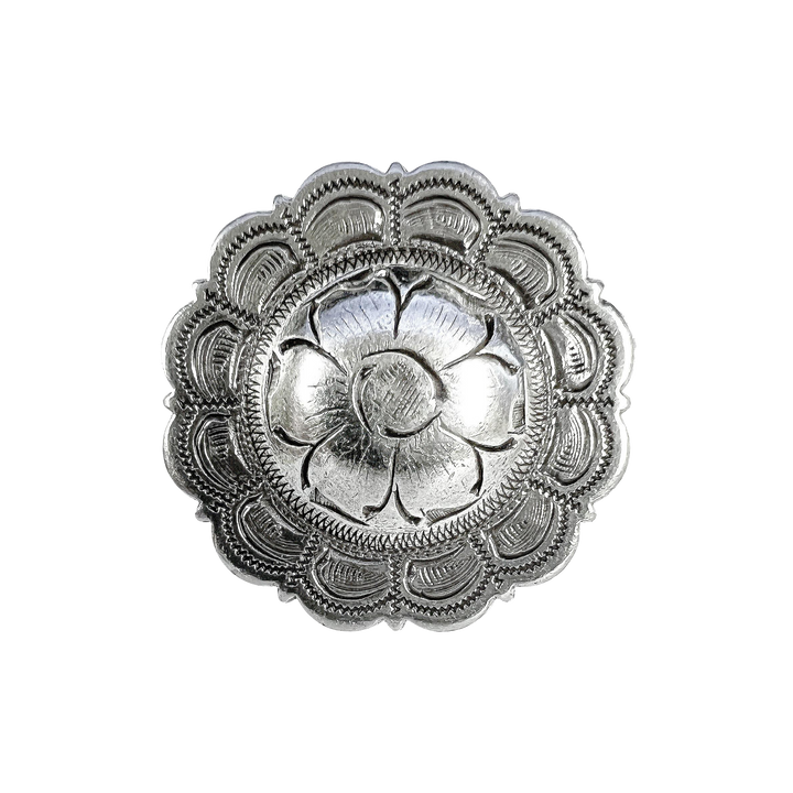 1-1/2 inch Western Ripple Blossom Scalloped Edge Concho