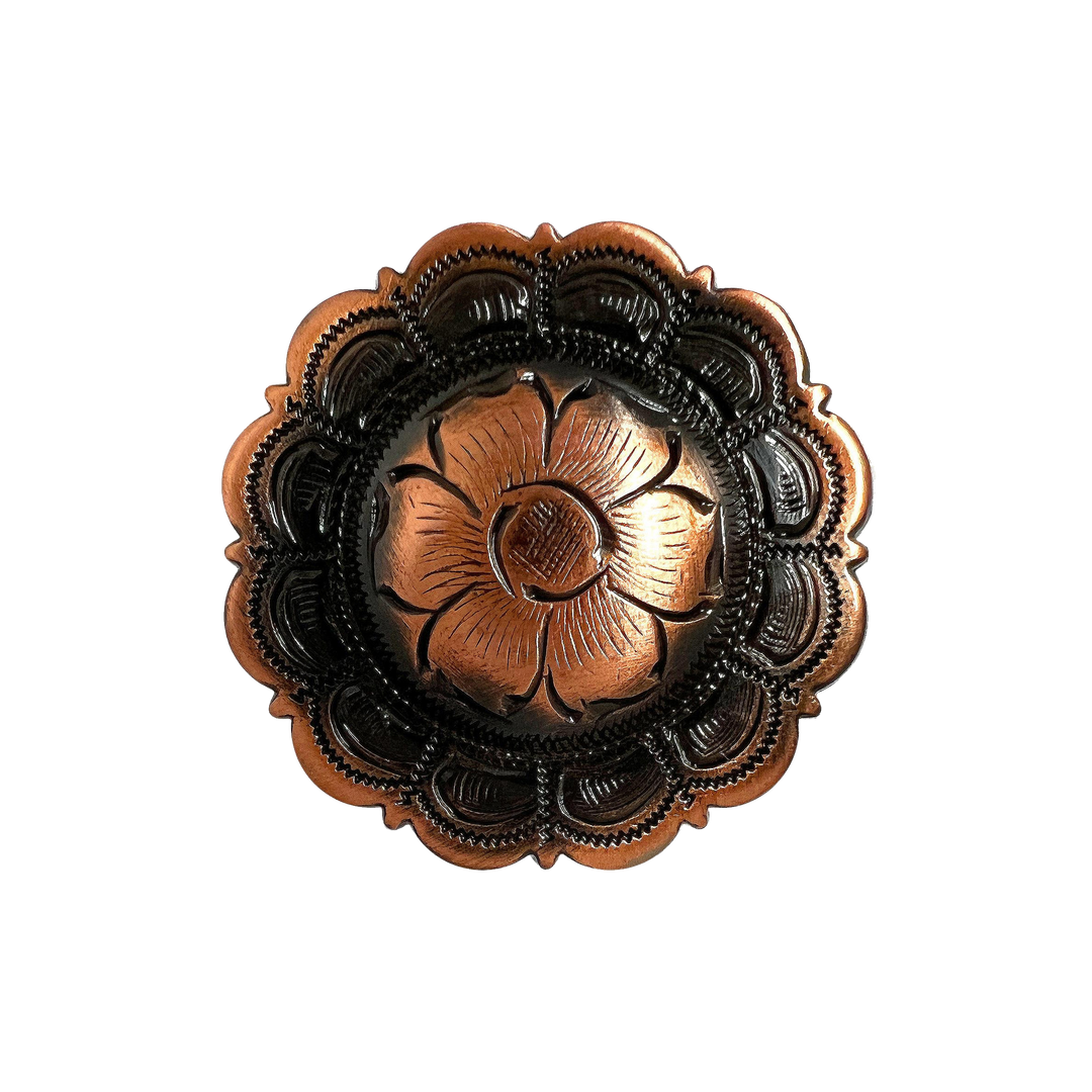 1-1/2 inch Western Ripple Blossom Scalloped Edge Concho