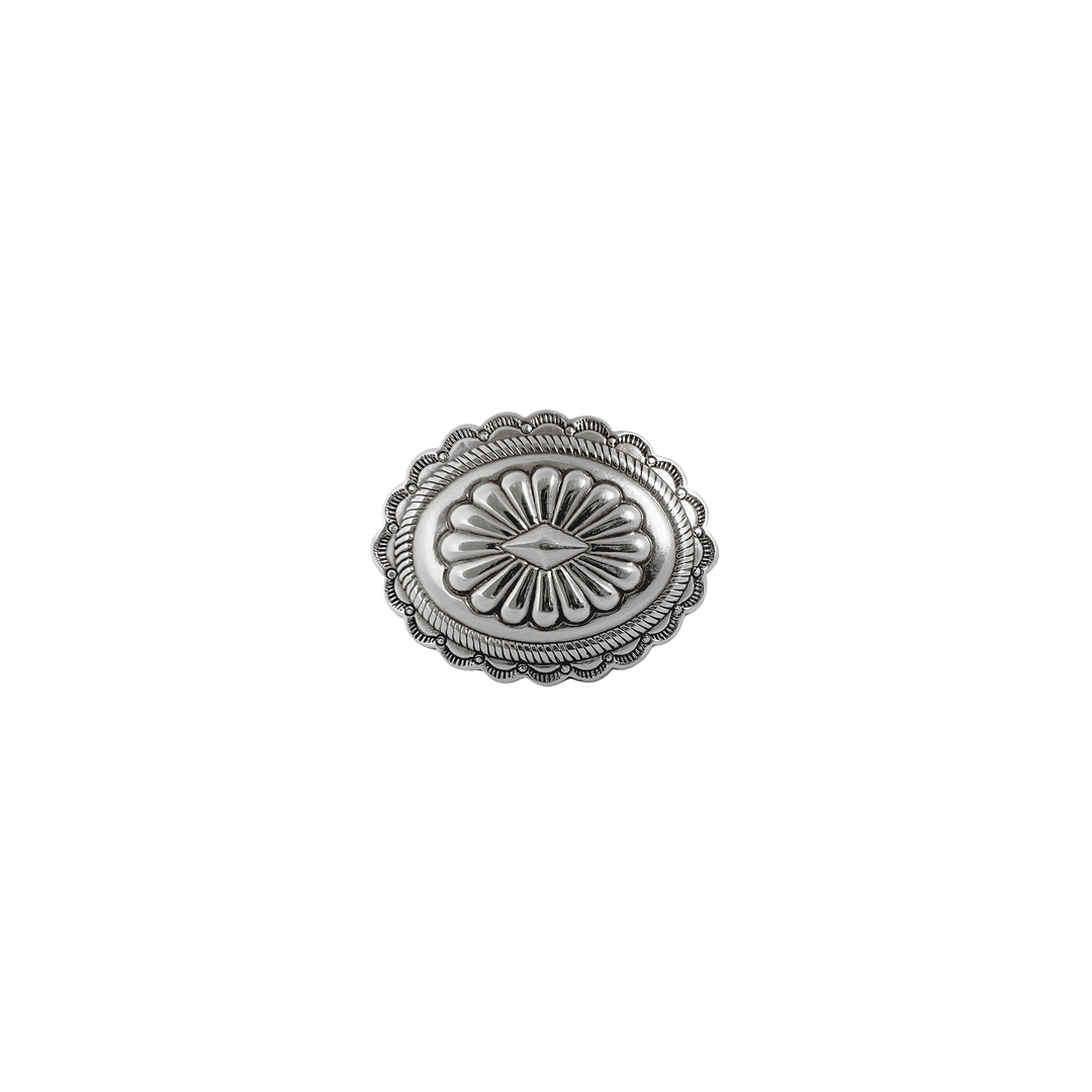 1-1/2 inch Oval Floral Design Concho