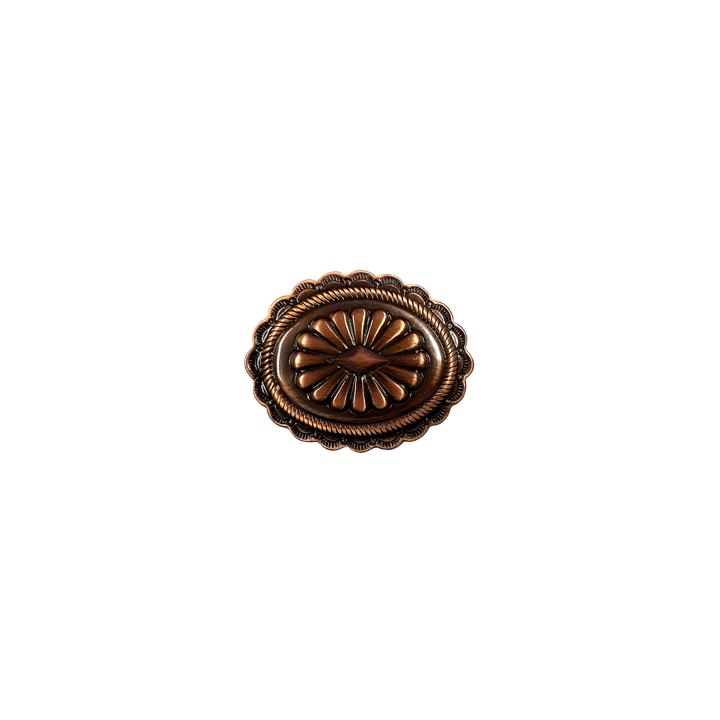 1-1/2 inch Oval Floral Design Concho