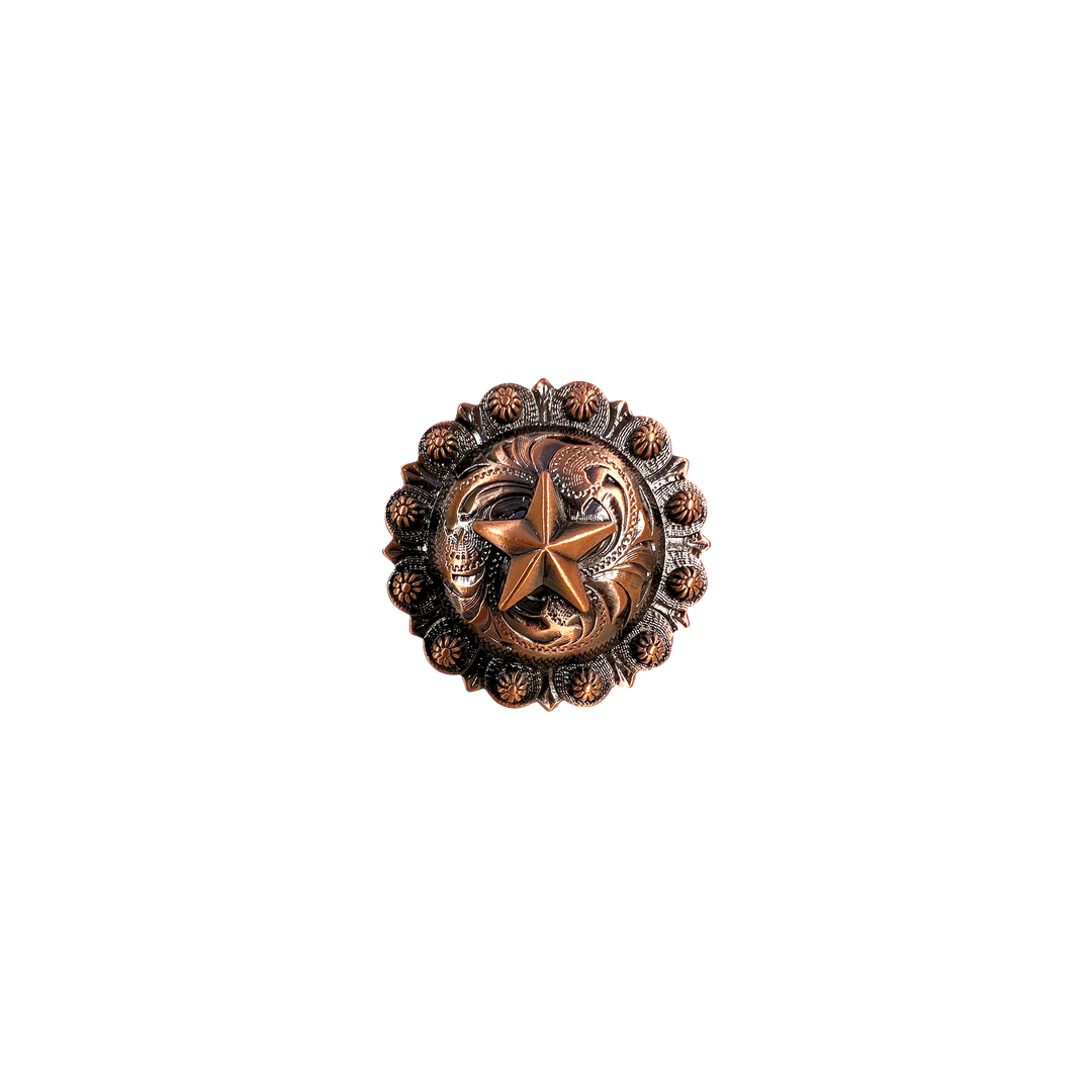 1-3/4 inch Berry Star Design Concho