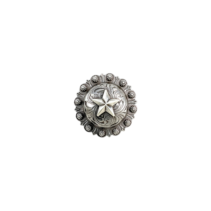 1-3/4 inch Berry Star Design Concho