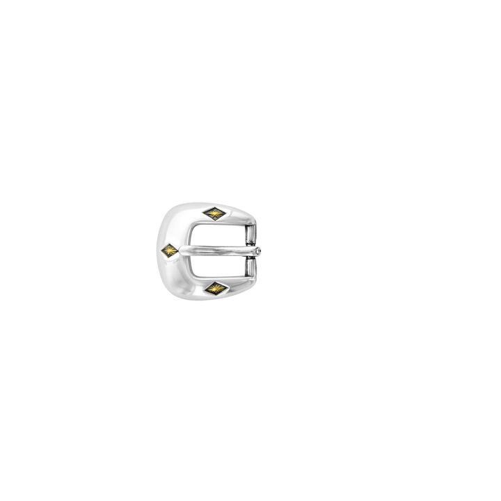 3/4 inch Silver & Antique Gold Inlay Belt Buckle Set