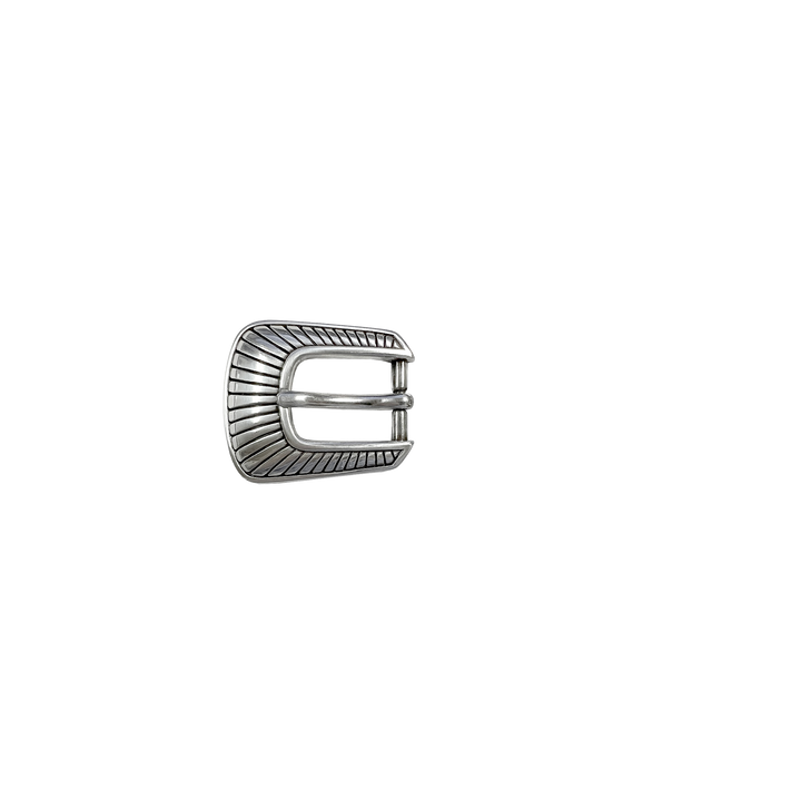 3/4 inch Silver Ribbed Western Belt Buckle Set