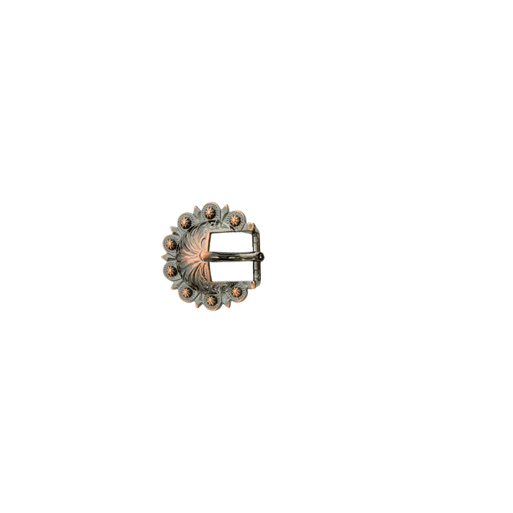 3/4 inch Copper Concho Western Buckle Set