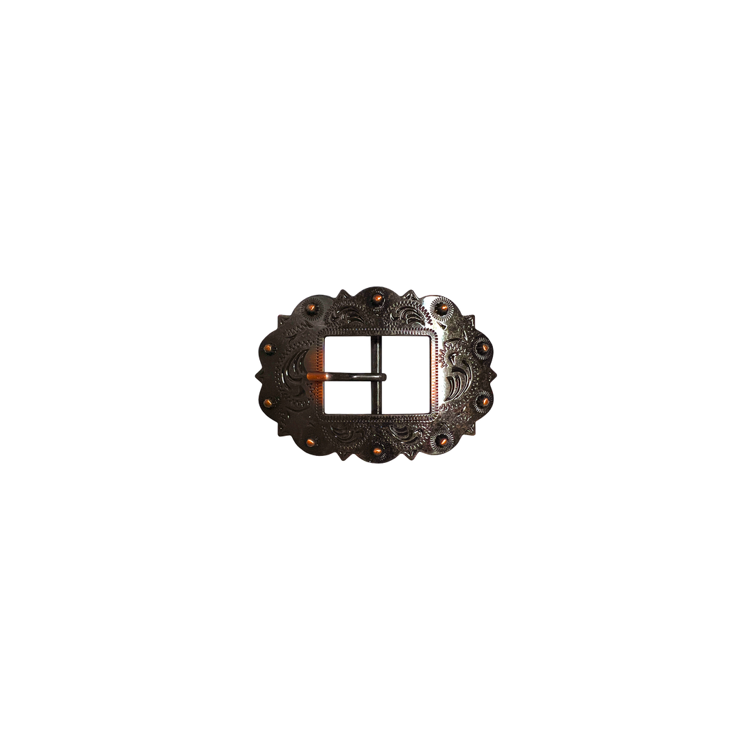 3/4 inch Scallop Western Engraved Belt Buckle