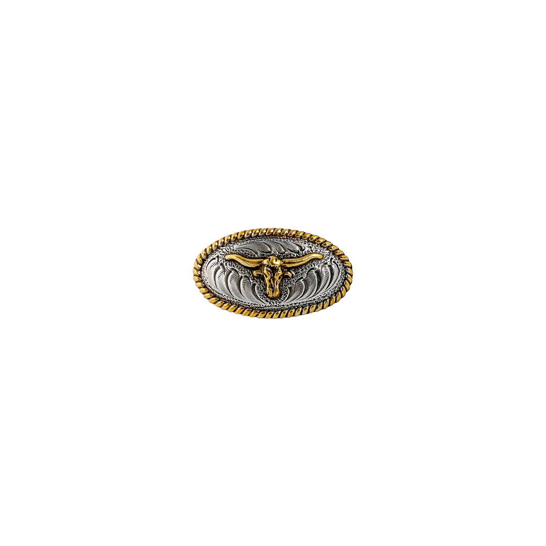1 inch Oval Bull Head Wrapped Concho
