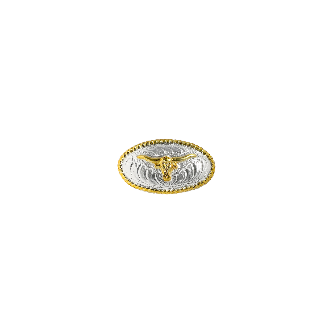 1 inch Oval Bull Head Wrapped Concho