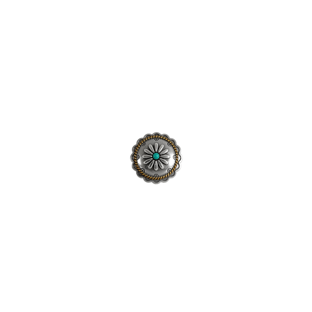 1 inch Western Turquoise Daisy Floral Concho