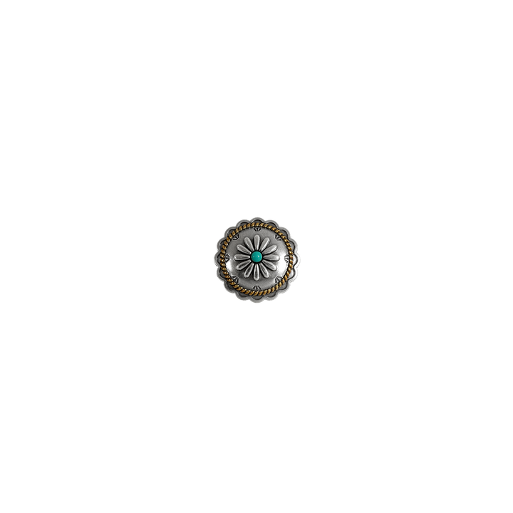 1 inch Western Turquoise Daisy Floral Concho