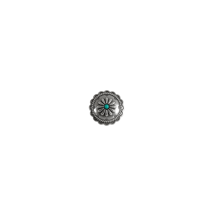 1 inch Western Turquoise Daisy Floral Concho