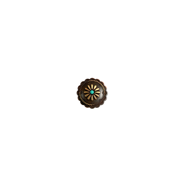 1 inch Western Turquoise Daisy Floral Concho
