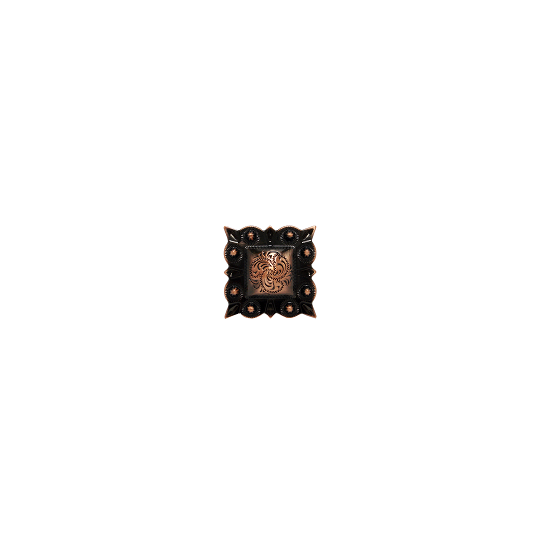 1 inch Square Floral Western Concho