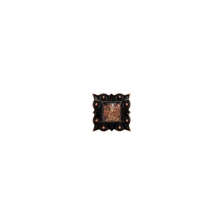 1 inch Square Floral Western Concho