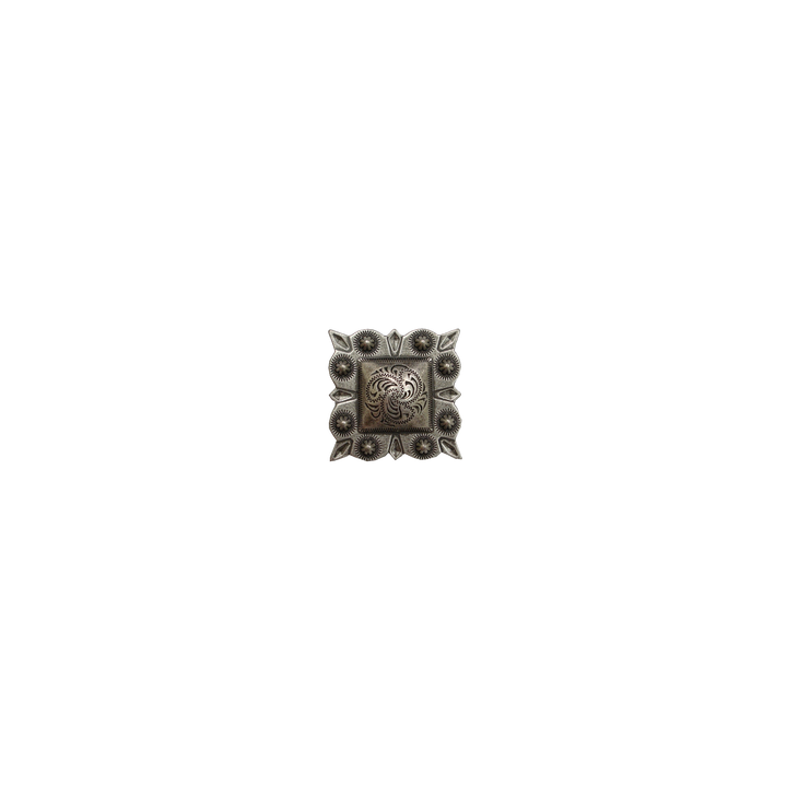1 inch Square Floral Western Concho