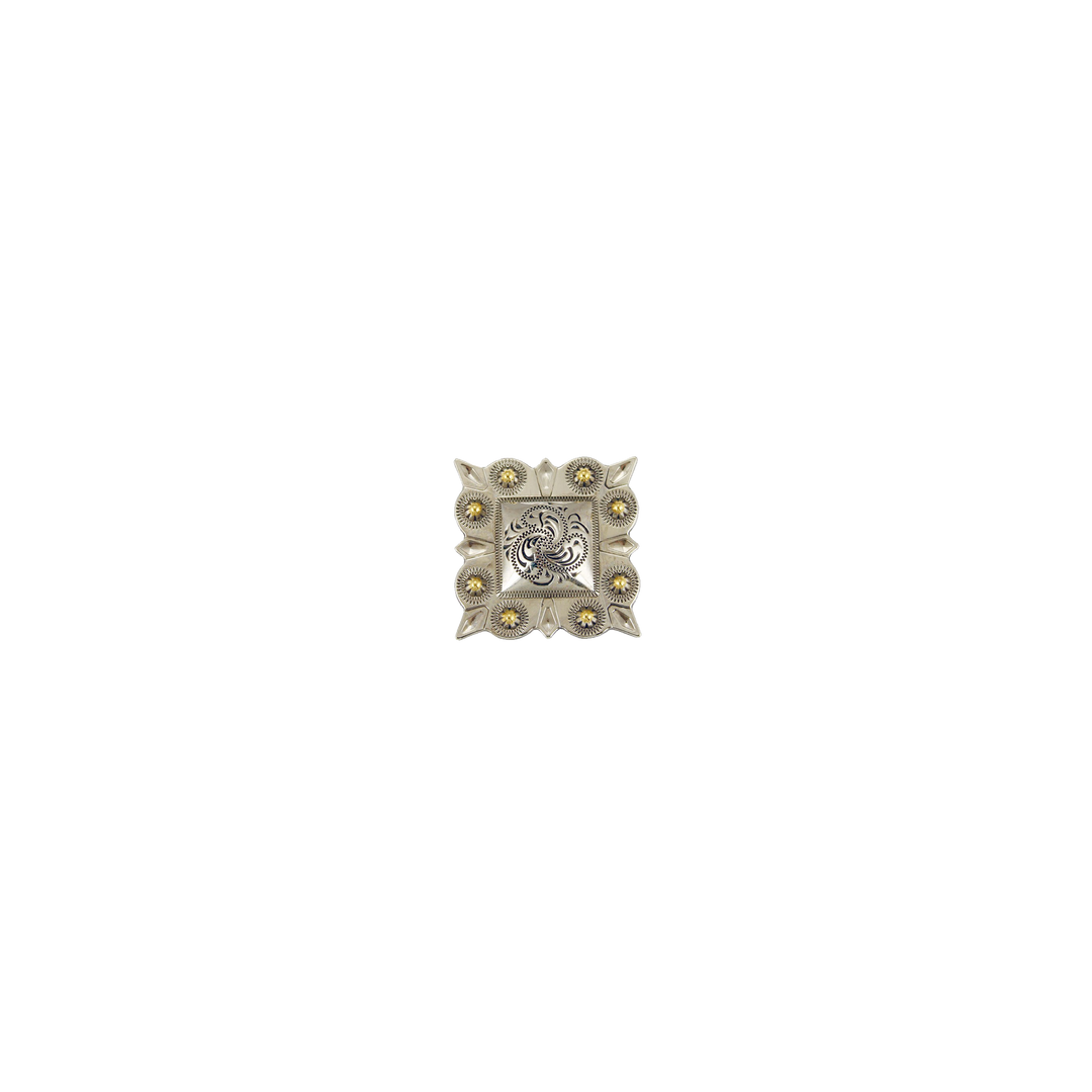 1 inch Square Floral Western Concho