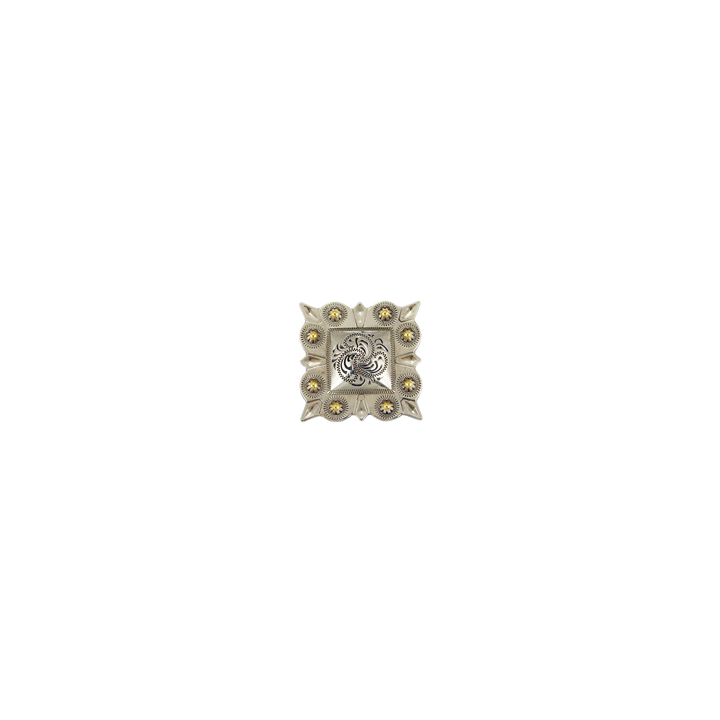 1 inch Square Floral Western Concho