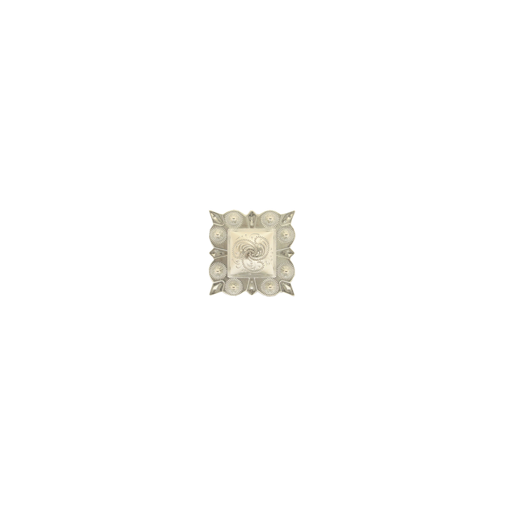 1 inch Square Floral Western Concho
