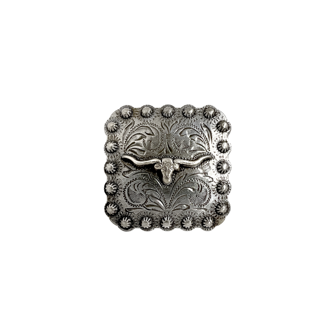 2-1/4 inch Bull Head Square Concho