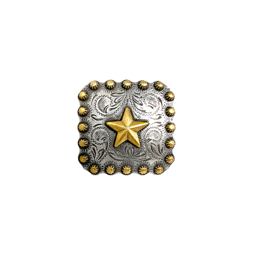 2-1/4 inch Star Western Design Square Concho