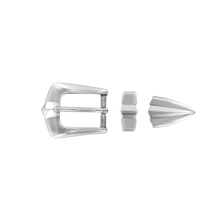 1 inch Silver Western Belt Buckle Set