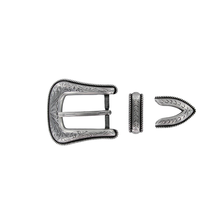 1 inch Engraved Western Belt Buckle Set