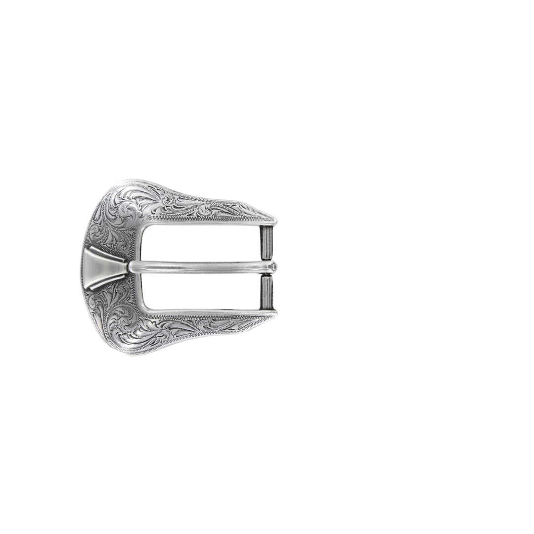 1 inch Silver Engraved Buckle Set