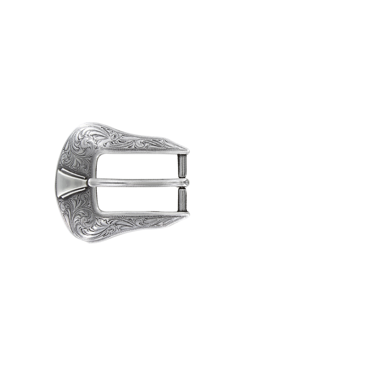 1 inch Silver Engraved Buckle Set