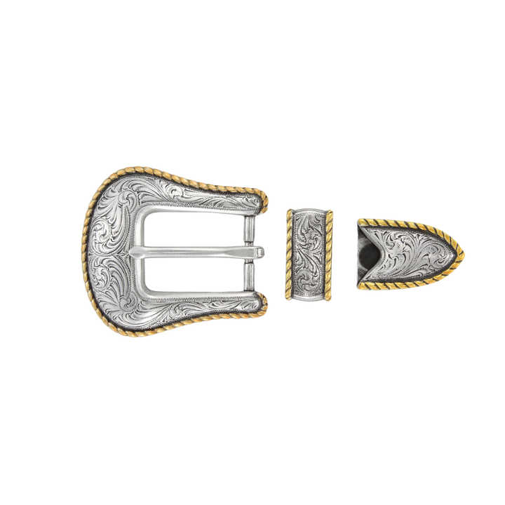 1 inch Rope-Edge Western Buckle Set