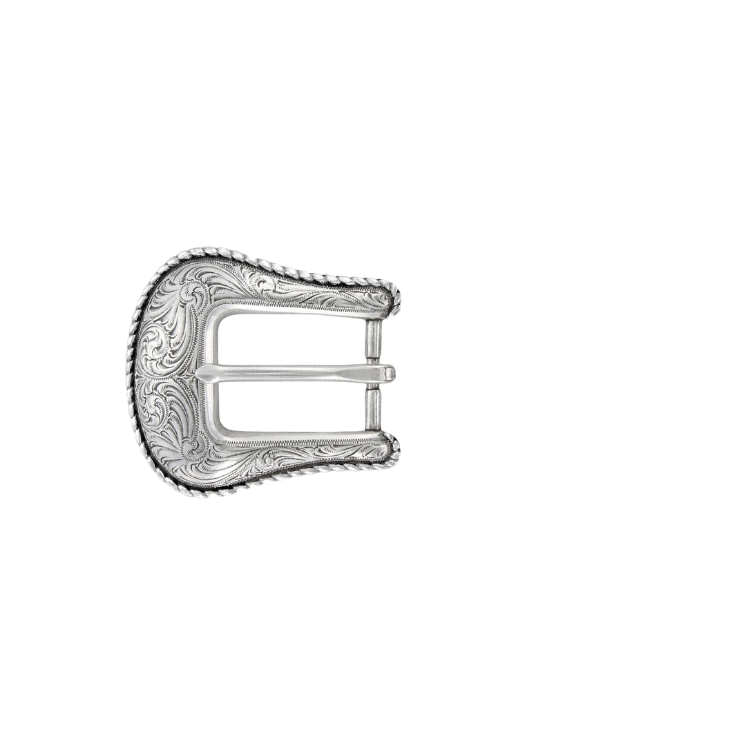 1 inch Silver Rope-Edge Buckle Set