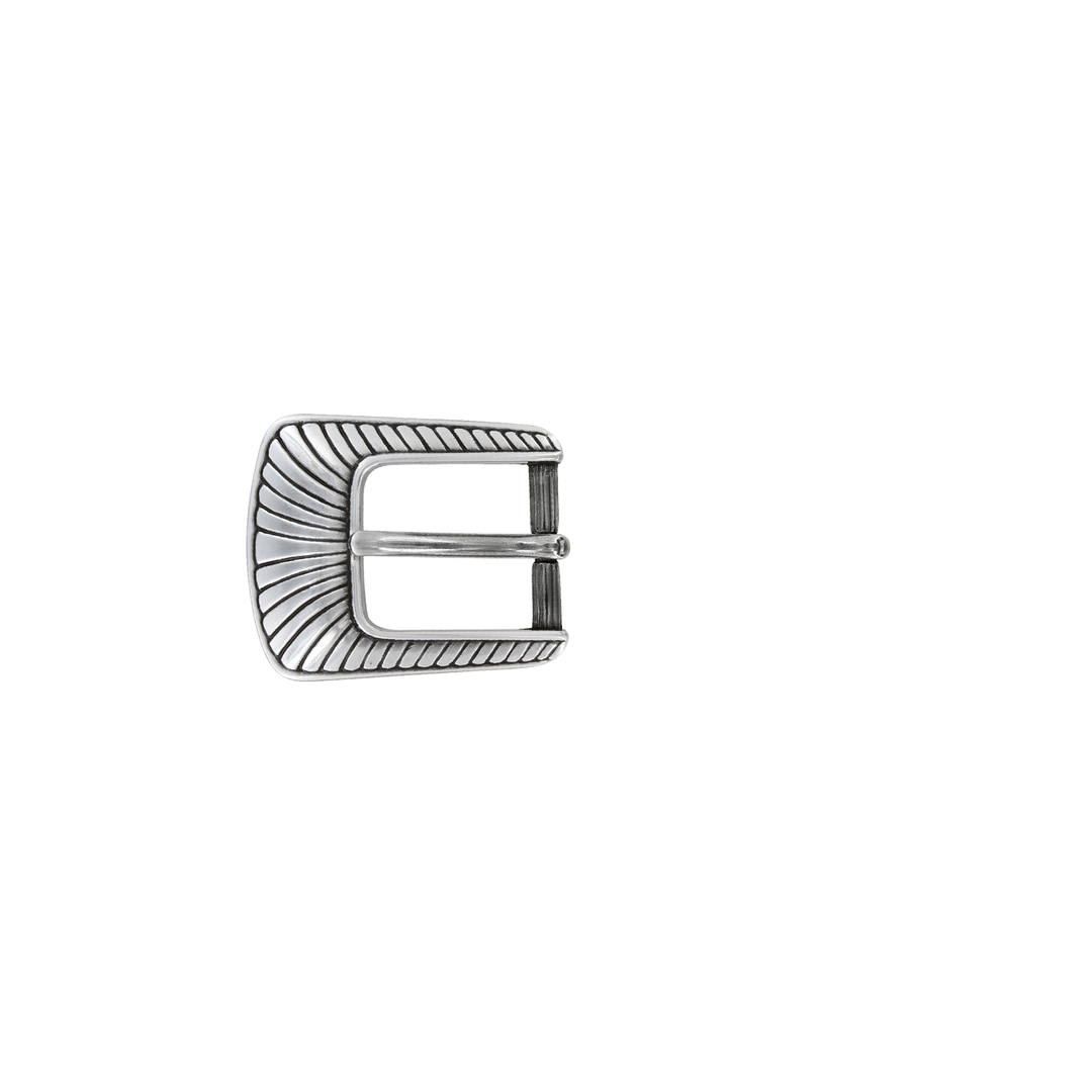 1 inch Silver Stitched Buckle Set